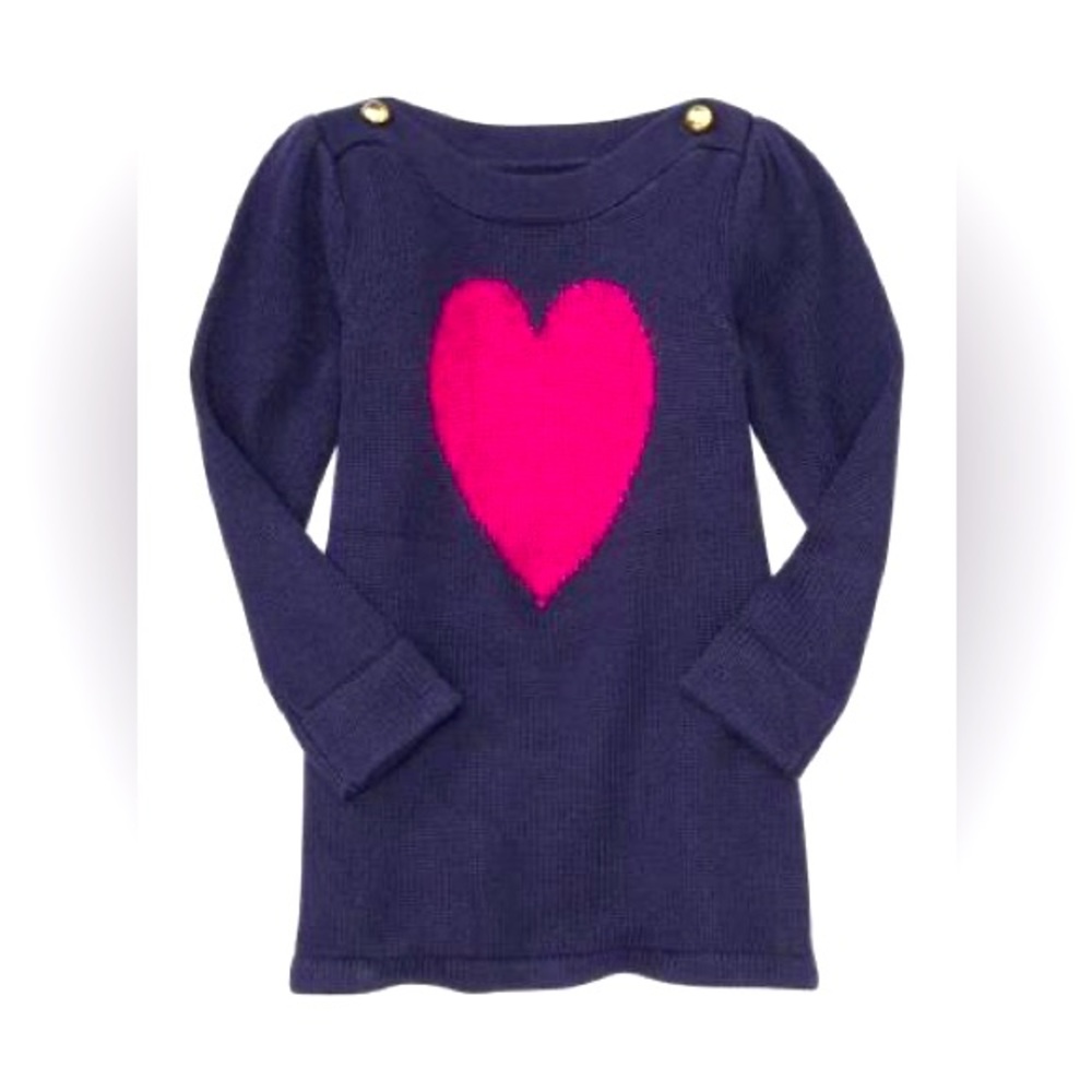 Gap Sweater Dress • Blue Pink Heart | Tunic | Valentine’s Day